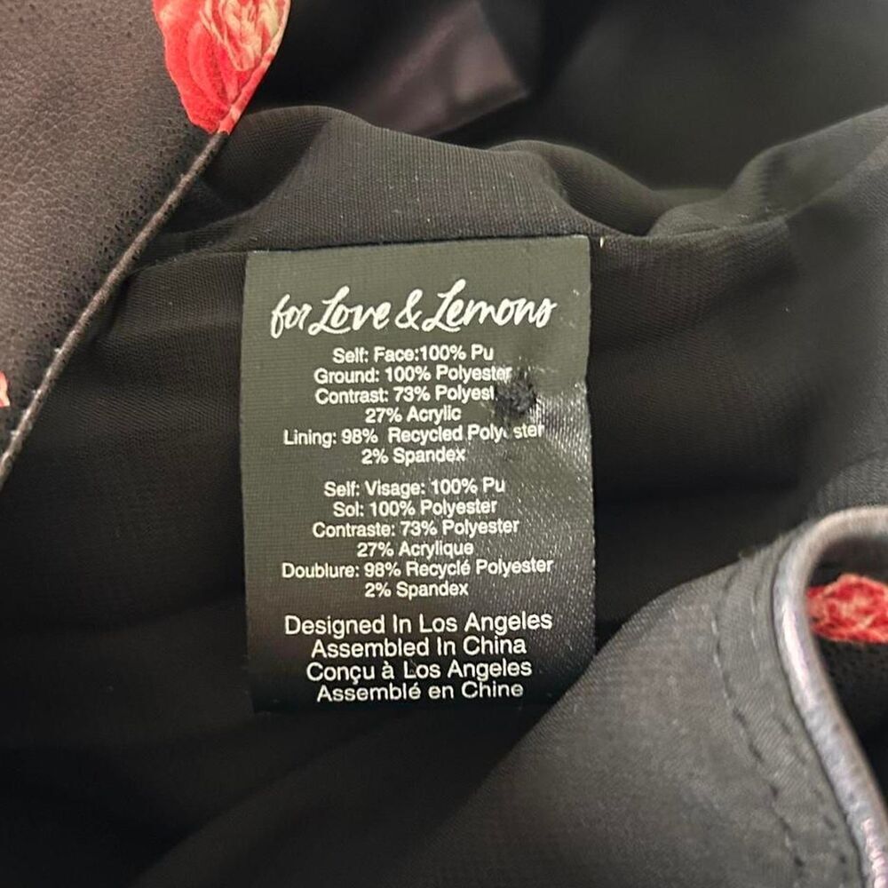 For Love & Lemons Wren Vegan Leather Moto Jacket Floral Rose Romantic Grunge new - Picture 3 of 7